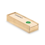 Jogo de dominó publicitário em caixa de madeira Dominó WoodBox cor madeira vista principal quarta vista
