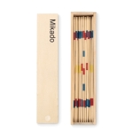 Mikado publicitário económico em caixa de madeira Miniwood cor madeira