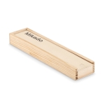 Mikado publicitário económico em caixa de madeira Miniwood cor madeira quarta vista