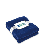 Bonita manta promocional de flanela para dar a clientes Verbier cor azul vista principal