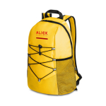 Mochila de viagem com bolsos de rede e alças acolchoadas Trekking cor amarelo imagem com logo