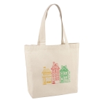 Saco de algodão personalizado com bolso interior 280 g/m2 Eco Premium cor natural imagem com logo