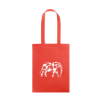 Saco de non-woven termo-selado com alças compridas de 80g/m2 cor vermelho imagem com logo