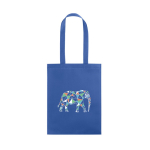 Saco de non-woven termo-selado com alças compridas de 80g/m2 cor azul real imagem com logo