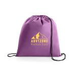 Mochilas personalizadas baratas em non-woven 80 g/m2 Downtown cor violeta imagem com logo