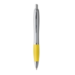 Esferográficas empresariais com antideslizante tinta azul Silver&Color cor amarelo primeira vista