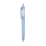 Caneta publicitária reciclada de cor transparente e tinta azul Recyclo cor azul