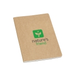 Cadernos ecológicos personalizados com bolso, folhas A5 pautadas Journal cor natural imagem com logo