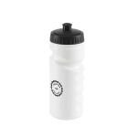 Bidões personalizados com corpo branco e bocal colorido 530ml Grip cor preto imagem com logo