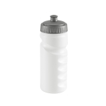 Bidões personalizados com corpo branco e bocal colorido 530ml Grip cor cinzento