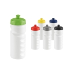 Bidões personalizados com corpo branco e bocal colorido 530ml Grip varias cores