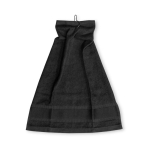 Toalha de golfe personalizada com gancho de metal 430 g/m2 Club cor preto terceira vista