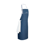 Avental ajustável com bolsos comprido com logotipo 150 g/m2 Maître cor azul imagem com logo