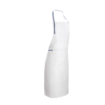 Avental ajustável com bolsos comprido com logotipo 150 g/m2 Maître cor branco