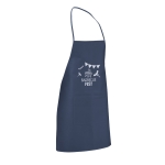 Aventais baratos em non-woven com bolso 80 g/m2 Basic Style cor azul imagem com logo
