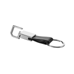 Porta-chaves personalizado com logotipo com mosquetão e Metalclip cor preto terceira vista