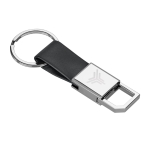 Porta-chaves personalizado com logotipo com mosquetão e Metalclip cor preto imagem com logo