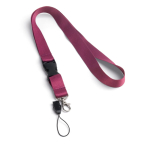 Lanyard de 2 cm de poliéster com minilanyard e fecho Doubleclip Plus
