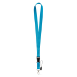 Lanyard de 2 cm de poliéster com minilanyard e fecho Doubleclip Plus primeira vista