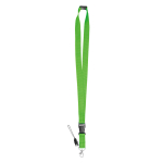 Lanyard de poliéster de 2 cm com fecho de segurança Doubleclip Extra cor verde maçã primeira vista