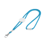 Lanyard personalizado 0,5 cm e poliéster apto para gota de resina Cord cor ciano