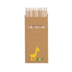 Caixa com 12 lápis de cor de tamanho médio Cor Long cor castanho imagem com logo 2