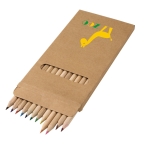 Caixa com 12 lápis de cor de tamanho médio Cor Long cor castanho imagem com logo