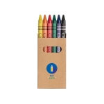 Caixa de cartão personalizada com 6 lápis de cera Window cor castanho imagem com logo 2