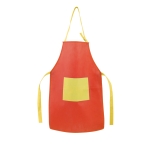 Avental infantil non-woven para publicidade, 80 g/m2 Minicook cor vermelho primeira vista