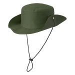Chapéu tipo safari de poliéster com ilhós de ventilação cor verde