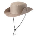 Chapéu tipo safari de poliéster com ilhós de ventilação cor bege