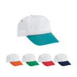 Boné de poliéster bicolor com velcro para promover a sua marca Visor vista principal