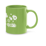 Canecas personalizadas coloridas de cerâmica de 350ml Basic Colorful cor verde-claro imagem com logo