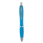 Caneta de plástico barata, acabamento antideslizante tinta azul Color cor turquesa