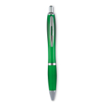 Caneta de plástico barata, acabamento antideslizante tinta azul Color cor verde transparente