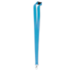 Lanyard personalizado de 2 cm com fecho de segurança BasicStyle Plus cor ciano