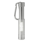 Lanterna com mosquetão e logo iluminado com LED Logolight Clip cor prateado