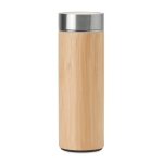 Termos personalizados de aço e bambu com infusor 400ml TeaBoo cor madeira