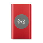Carregador sem fio e powerbank 4.000 mAh Powercard Chargepad cor vermelho terceira vista