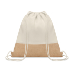 Mochila promocional de algodão 160 g/m² e juta Natural cor bege