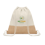 Mochila promocional de algodão 160 g/m² e juta Natural cor bege vista principal