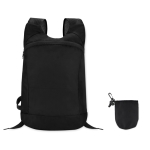Mochila desportiva dobrável de poliéster com bolsa MiniMax cor preto