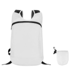 Mochila desportiva dobrável de poliéster com bolsa MiniMax cor branco