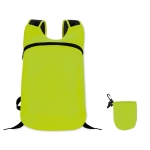 Mochila desportiva dobrável de poliéster com bolsa MiniMax cor verde-lima