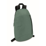 Mochilas personalizadas baratas de poliéster com fecho de correr Slim cor verde-escuro segunda vista