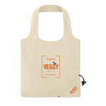 Saco dobrável personalizado de algodão 105 g/m2 Strawberry Cotton cor bege terceira vista principal