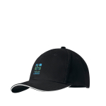 Boné com logo tipo basebol preto com linha colorida Stripe cor branco vista principal