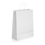 Saco publicitário barato de papel kraft branco 90 g/m2 Retail cor branco