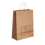 Saco kraft personalizado médio com asa torcida 115 g/m2 Kraft cor natural imagem com logo