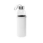 Garrafa de vidro com tampa de aço inoxidável e fita, 520 ml cor branco